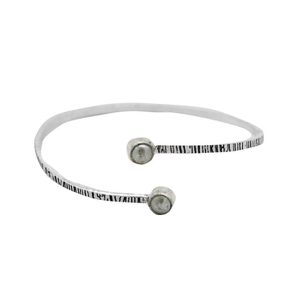 Bhamini White Silver Oxidized Bracelet - Teejh