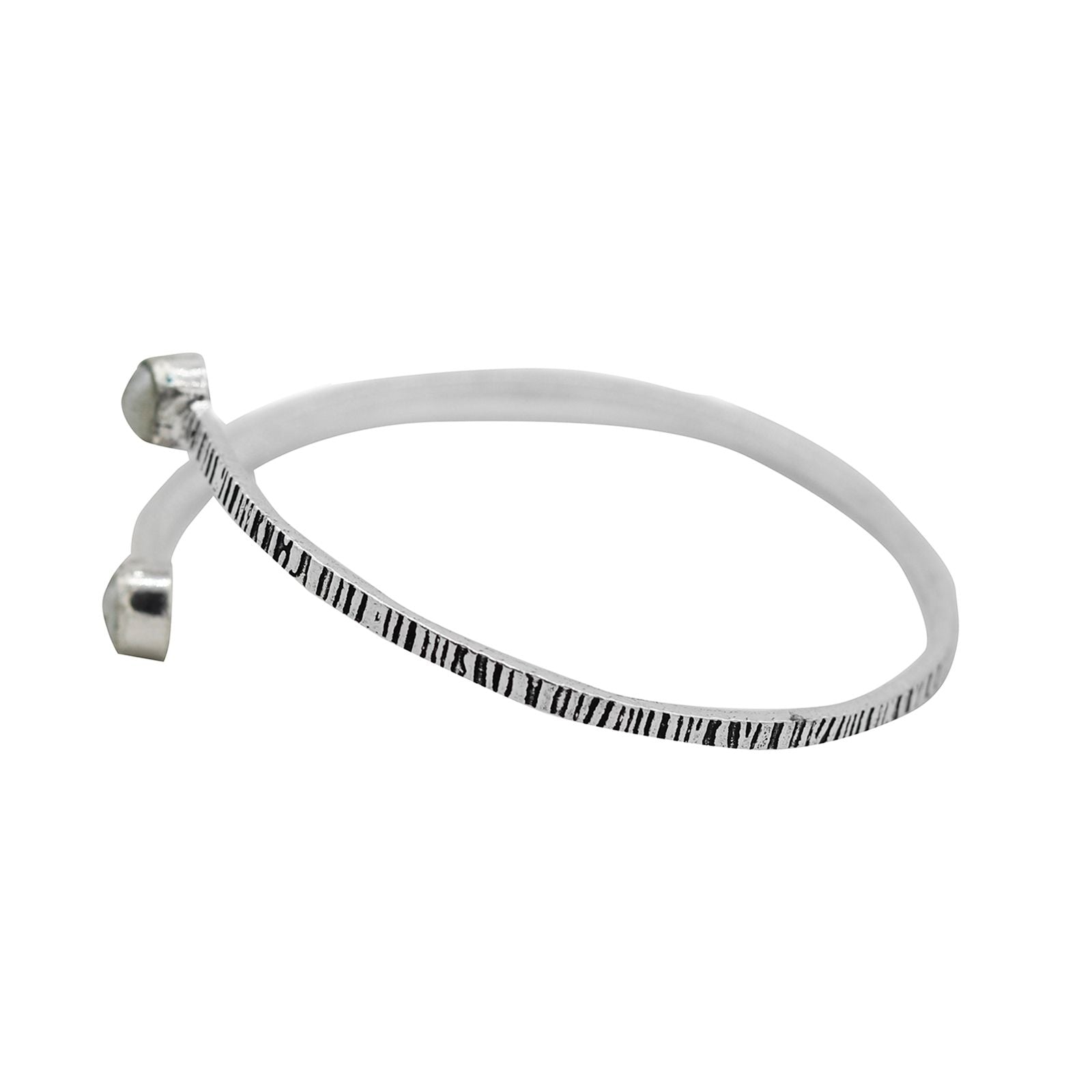 Bhamini White Silver Oxidized Bracelet - Teejh