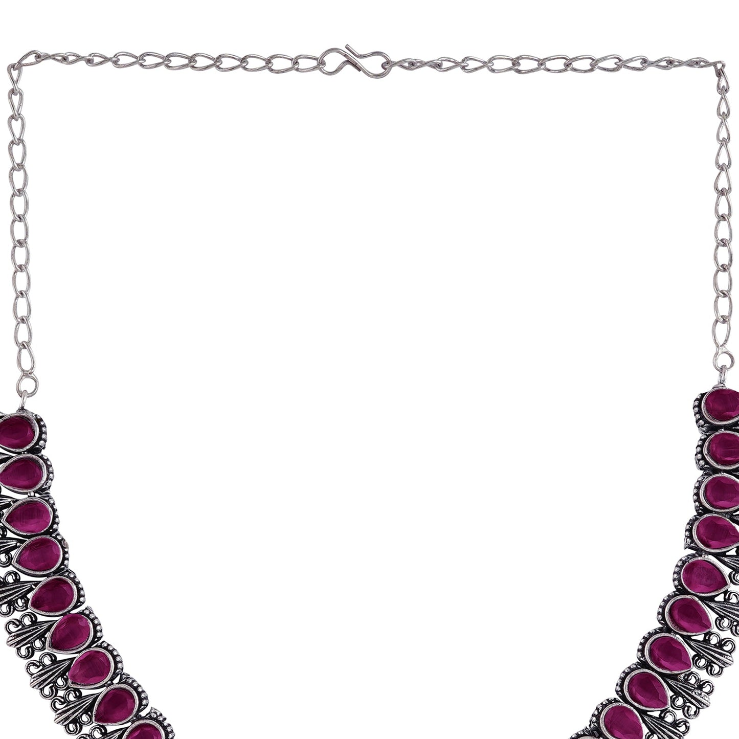 Teejh Silver Blush Blossom Necklace Set
