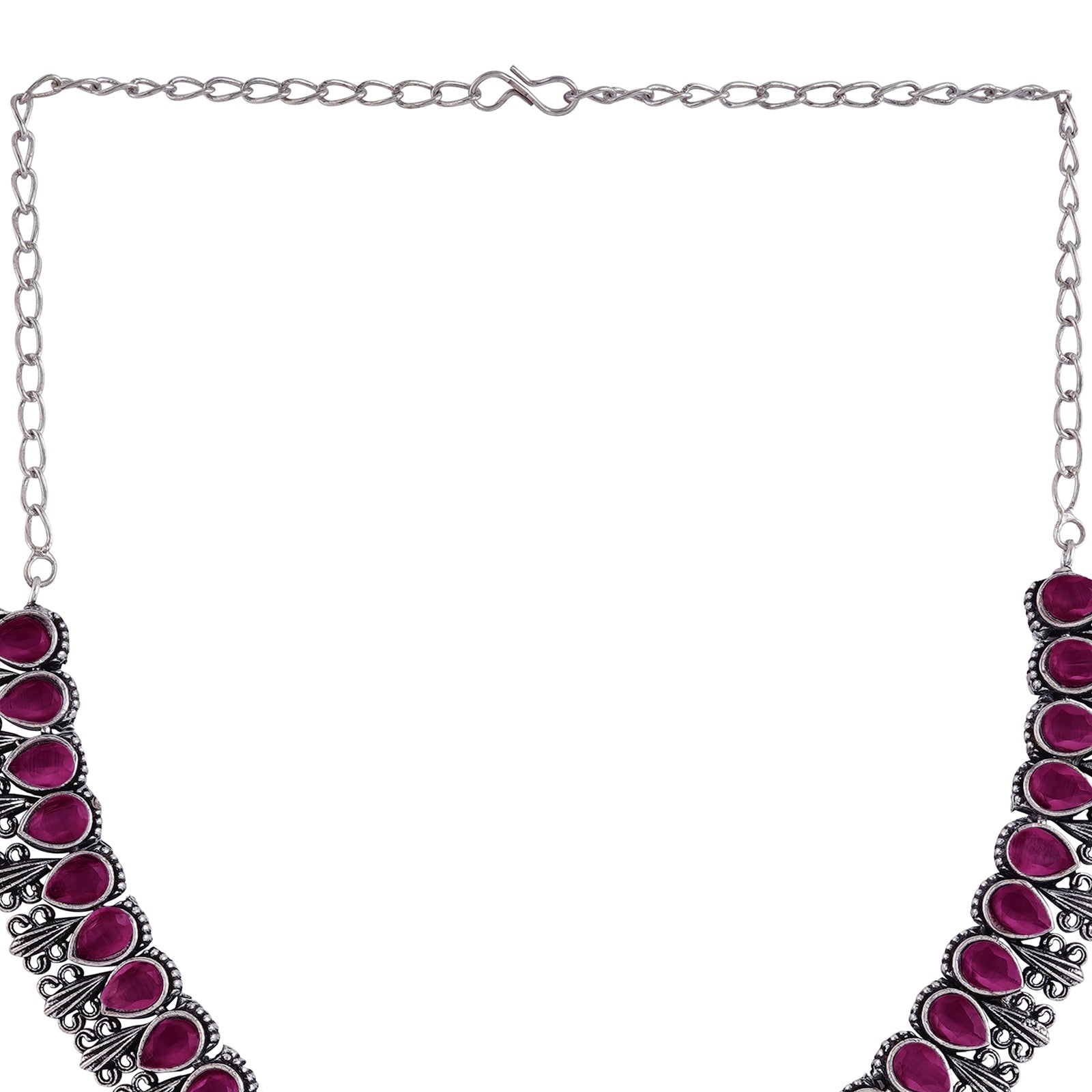 Teejh Silver Blush Blossom Necklace Set