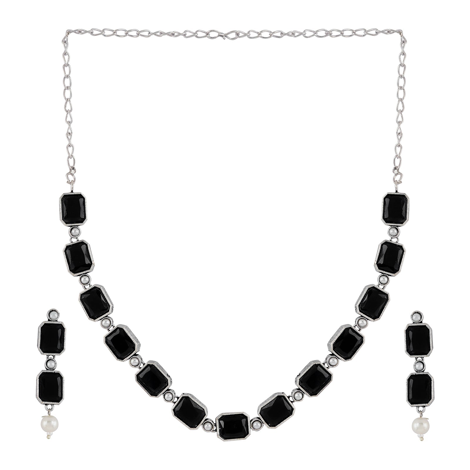 Teejh Silver Noir Elegant Set
