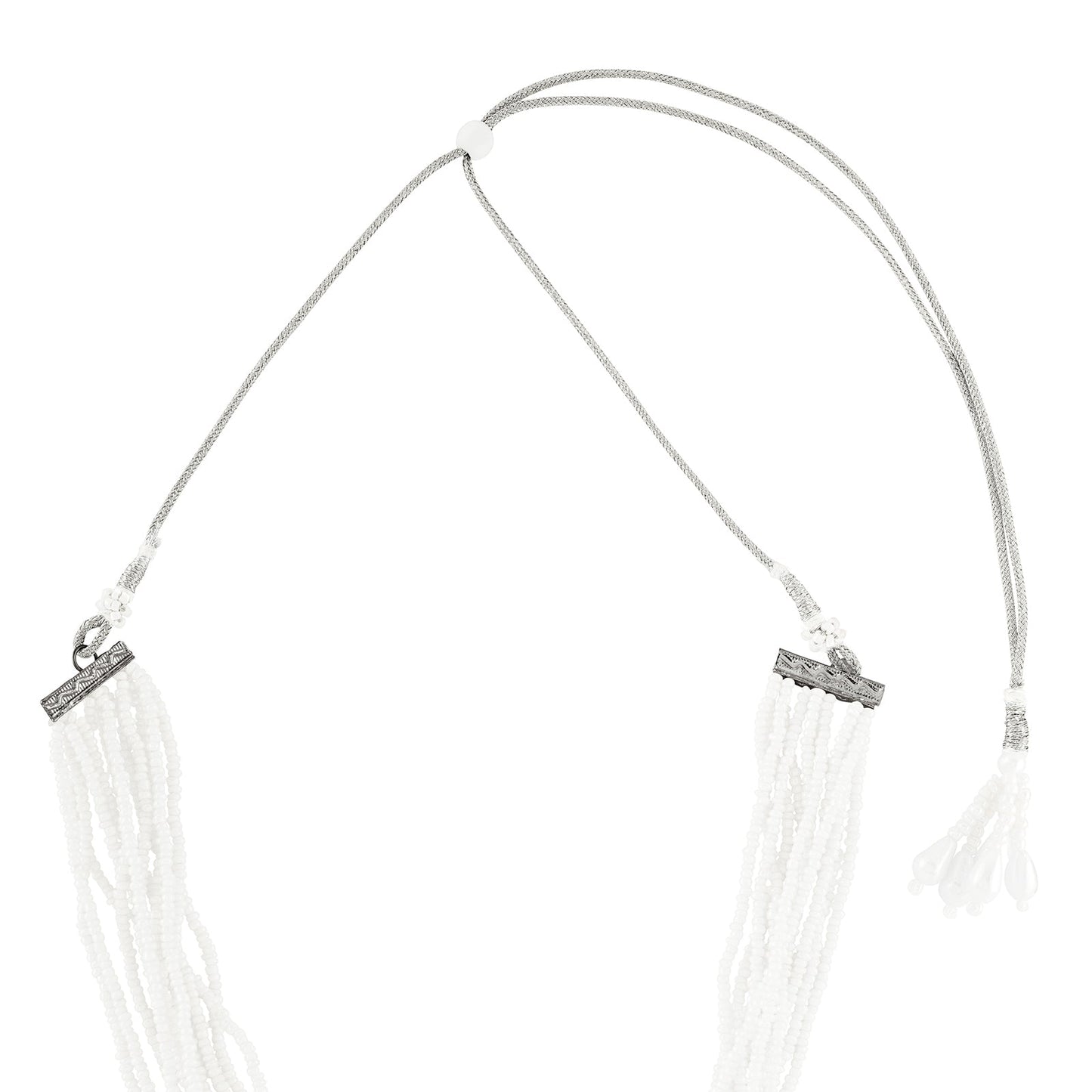Teejh Jodha Silver Oxidised Necklace Set