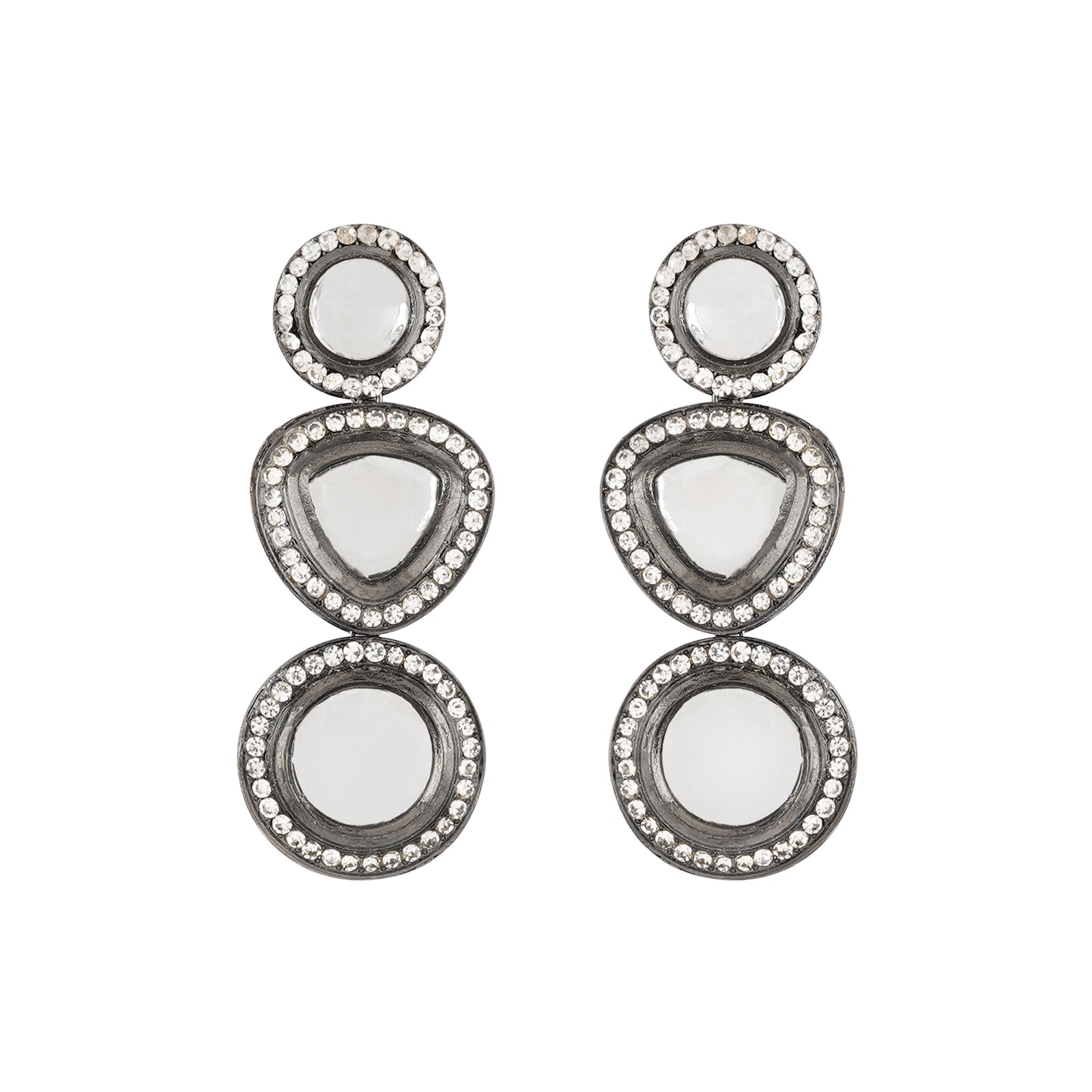 Teejh Chandani Silver Oxidised Earrings
