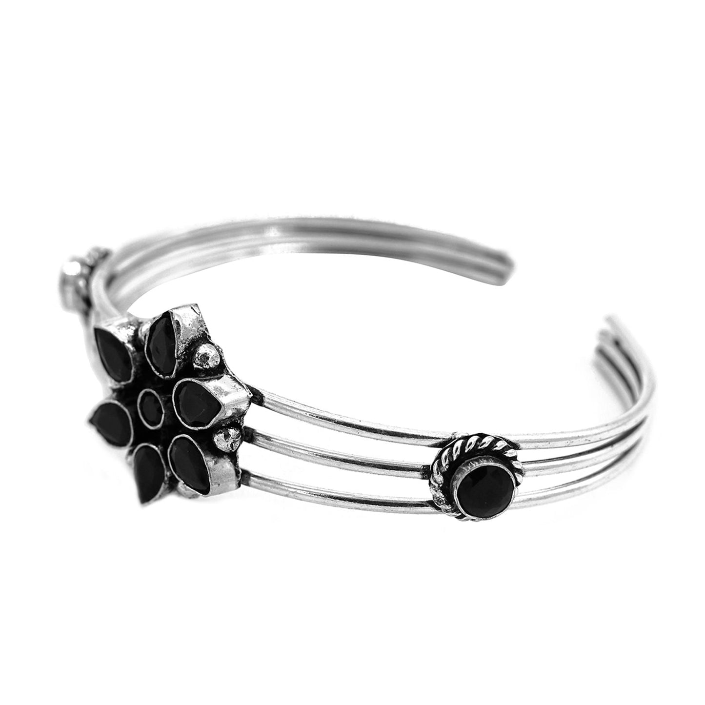 Dhatri Black Silver Oxidized Bracelet - Teejh