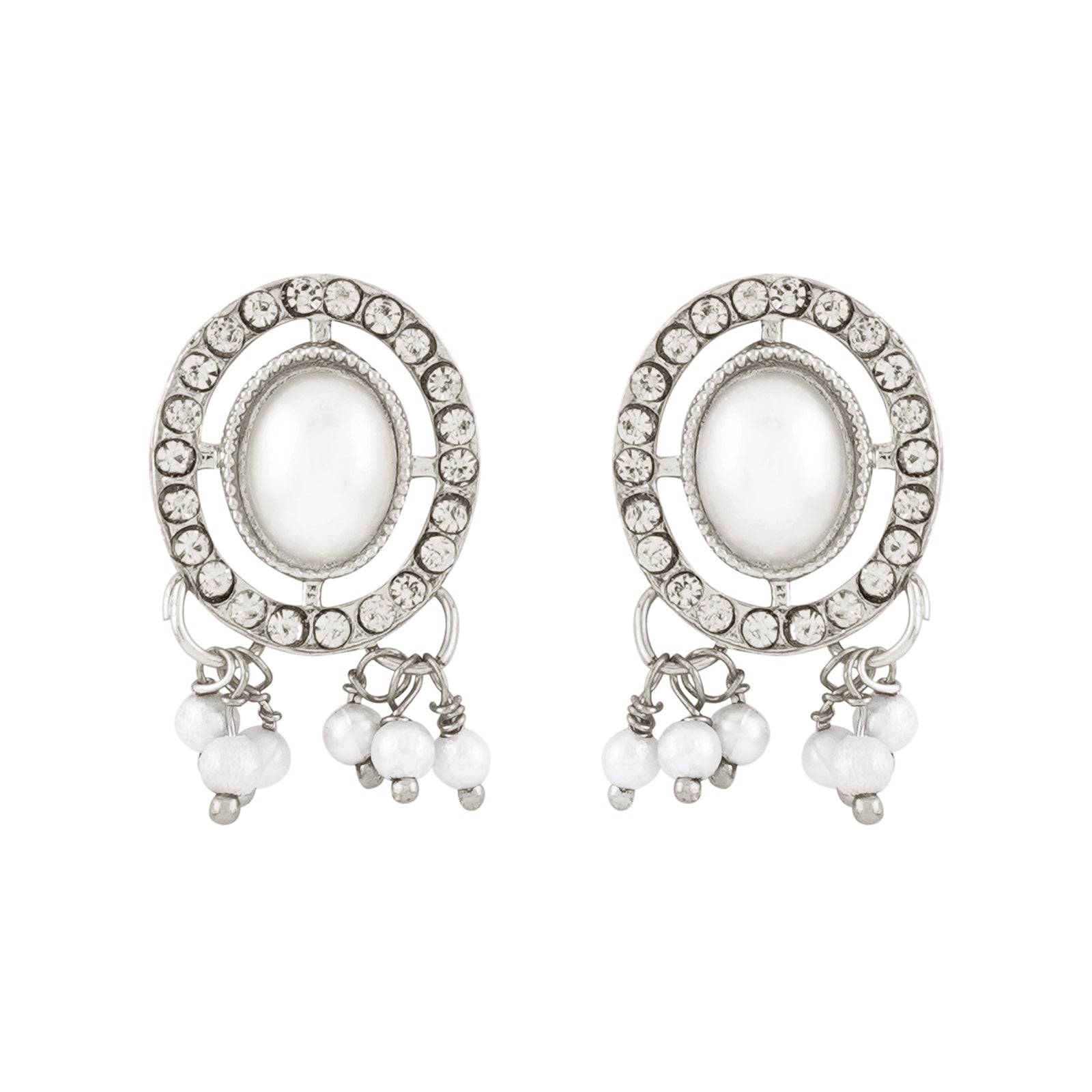 Teejh Nargis Silver Polki Set