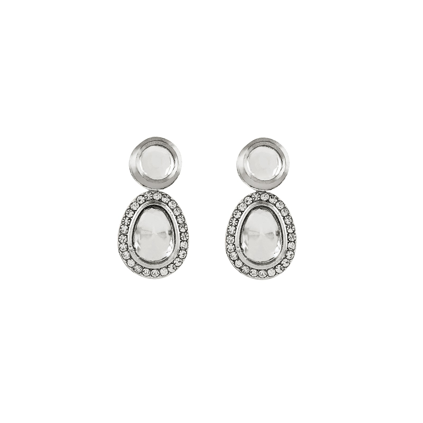 Teejh Kanak Silver Oxidised Uncut Polki Set