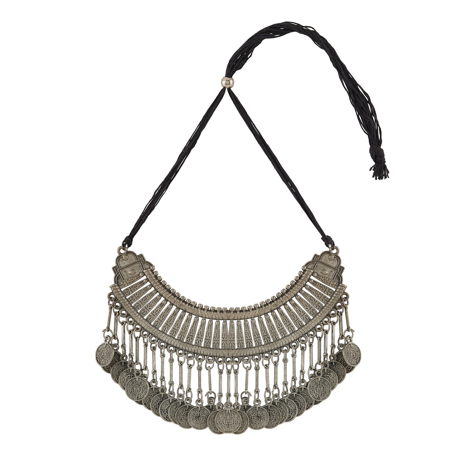Chamak Silver Oxidised Necklace
