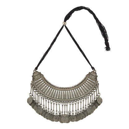 Chamak Silver Oxidised Necklace