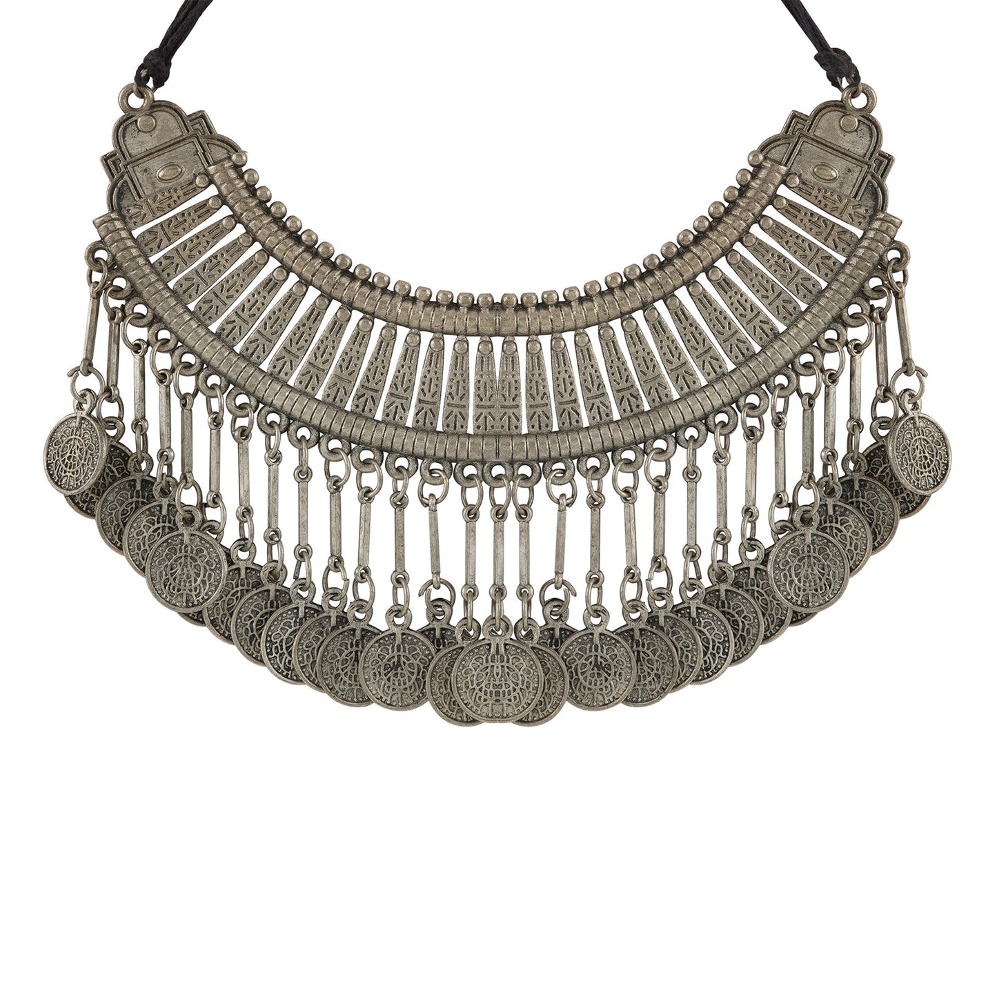 Chamak Silver Oxidised Necklace