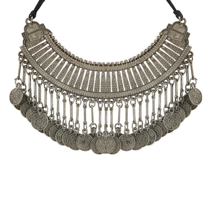 Chamak Silver Oxidised Necklace