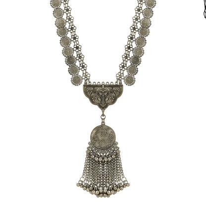 Vrish Silver Oxidised Necklace