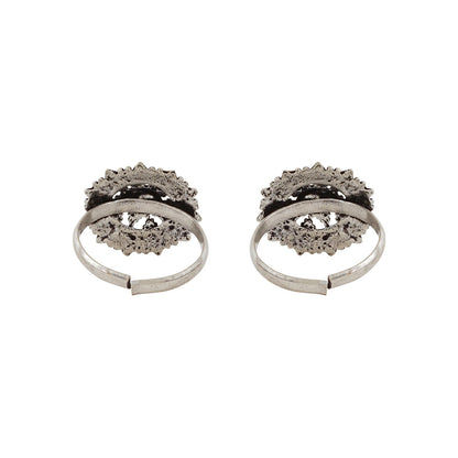 Saheli Silver Oxidised Toe Ring