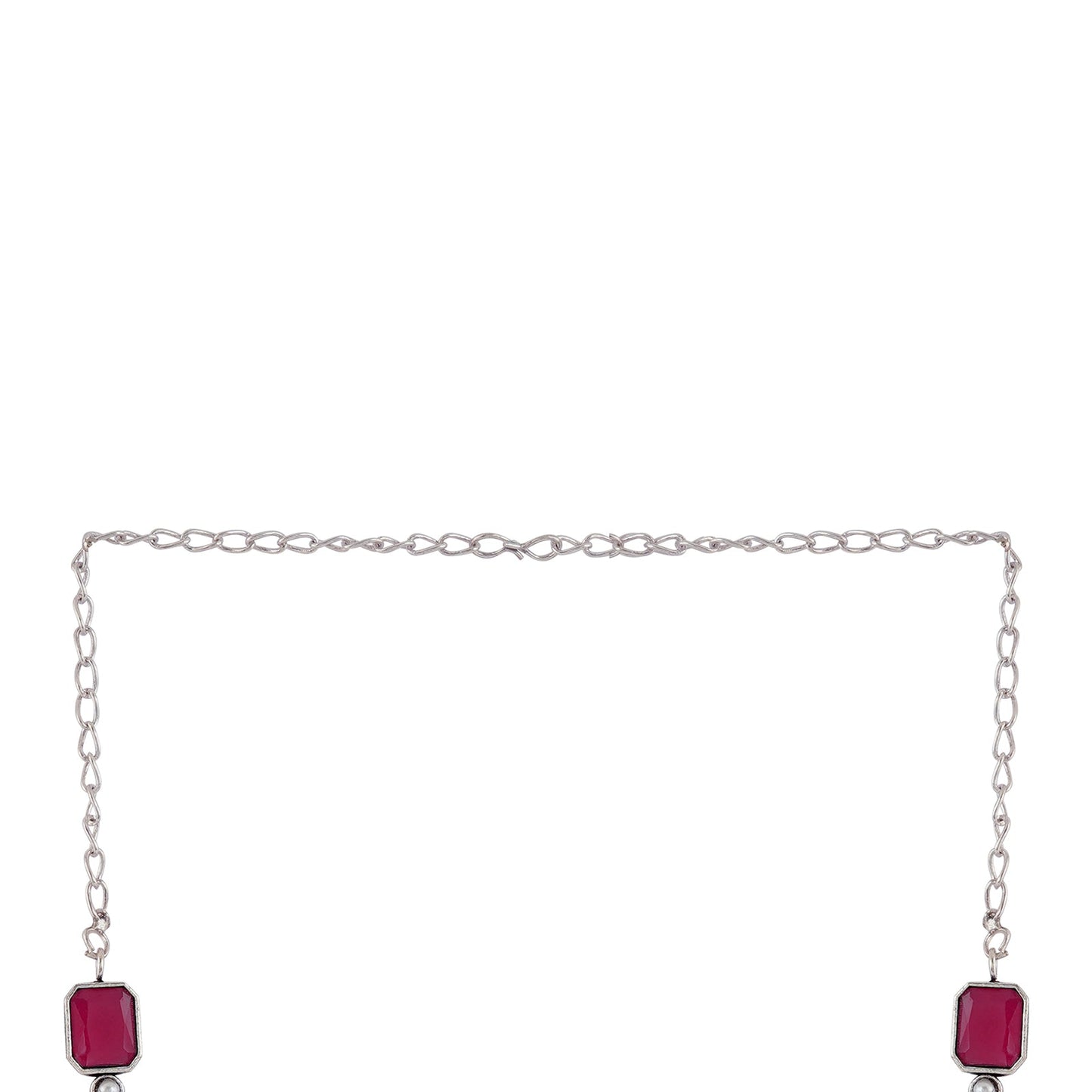 Teejh Silver Noir Red Elegant Set