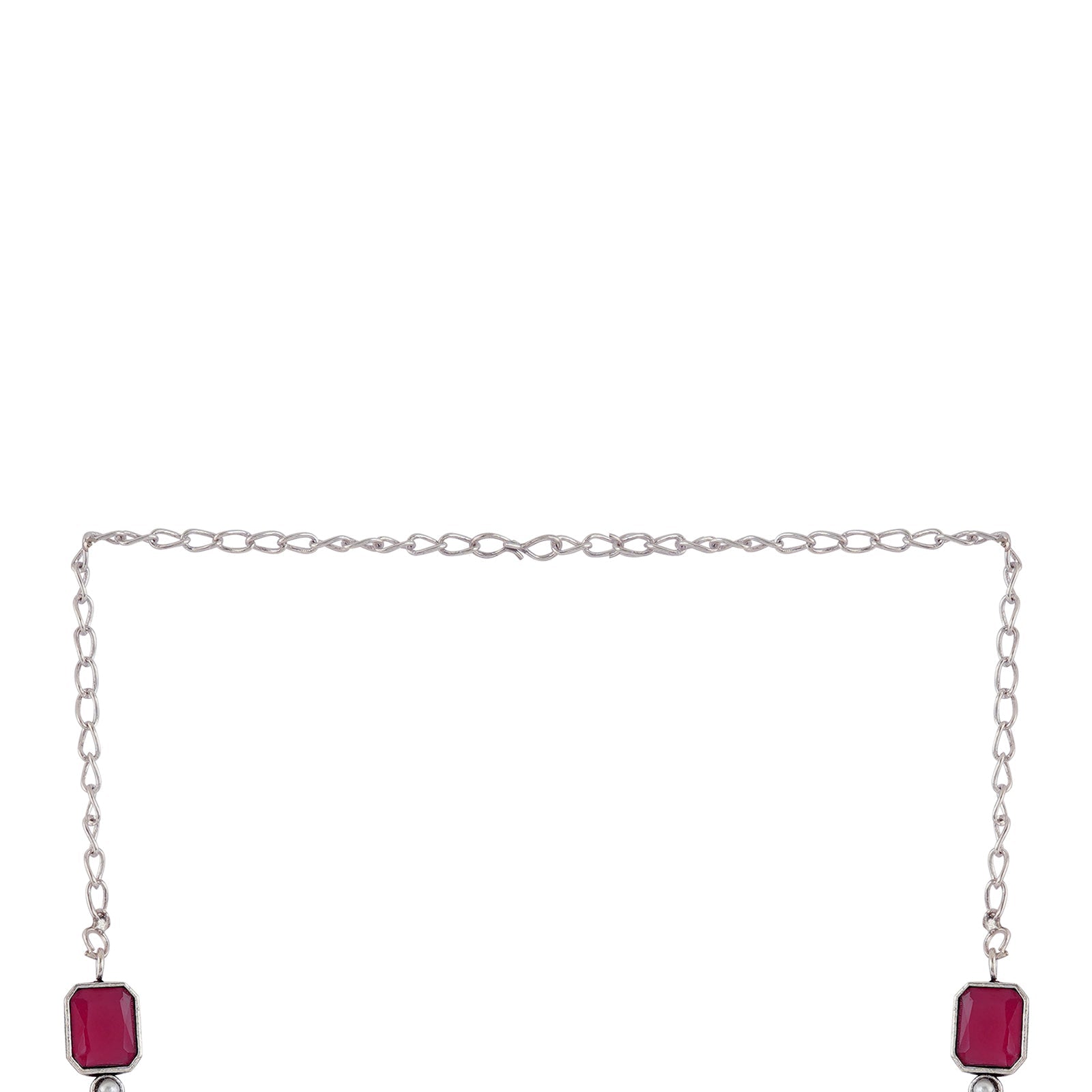 Teejh Silver Noir Red Elegant Set