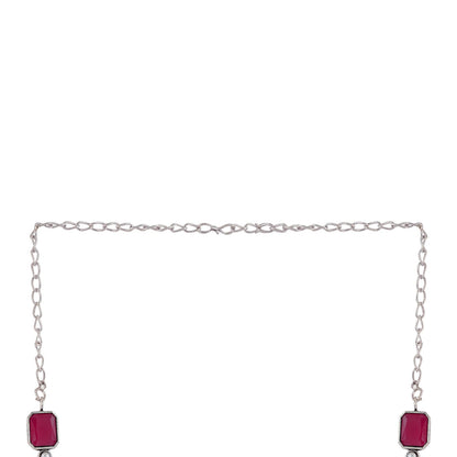 Teejh Silver Noir Red Elegant Set