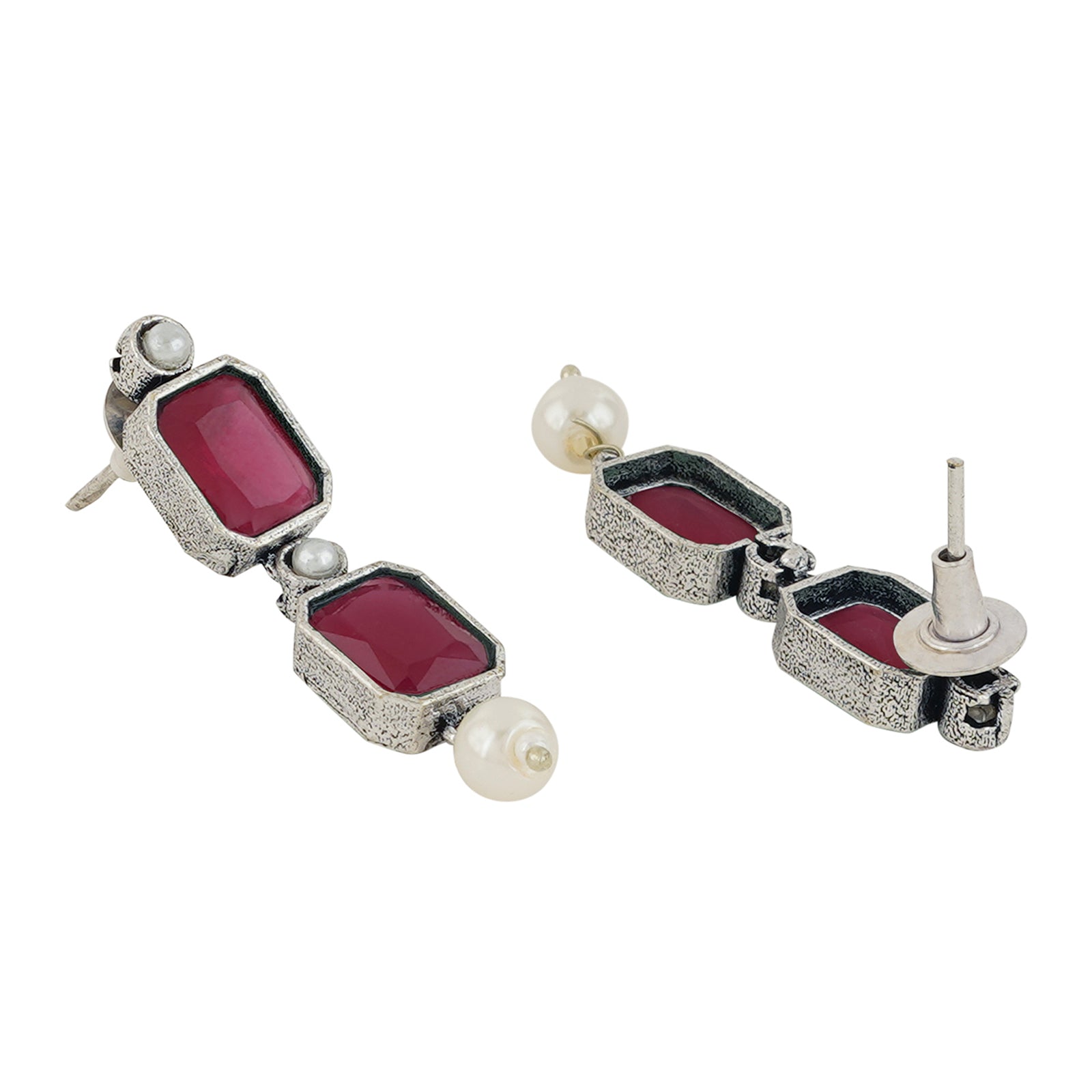 Teejh Silver Noir Red Elegant Set