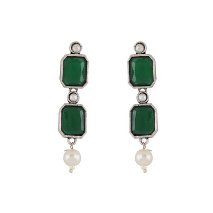 Teejh Silver Noir Green Elegant Set