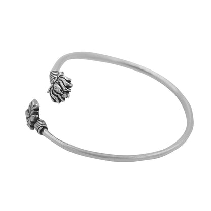 Kamal Silver Oxidized Bracelet Cuff - Teejh