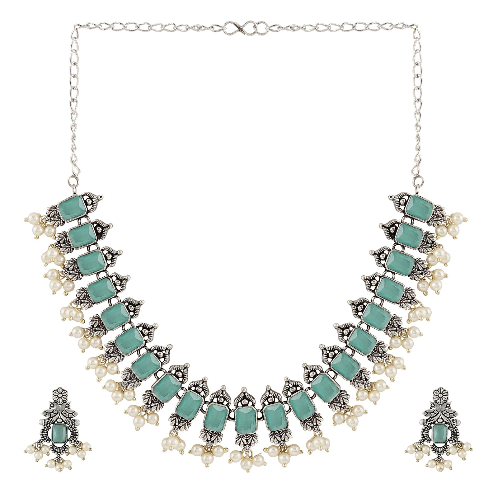 Teejh Silver and Sea Green Serenade Set