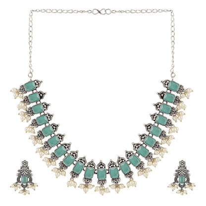 Teejh Silver and Sea Green Serenade Set