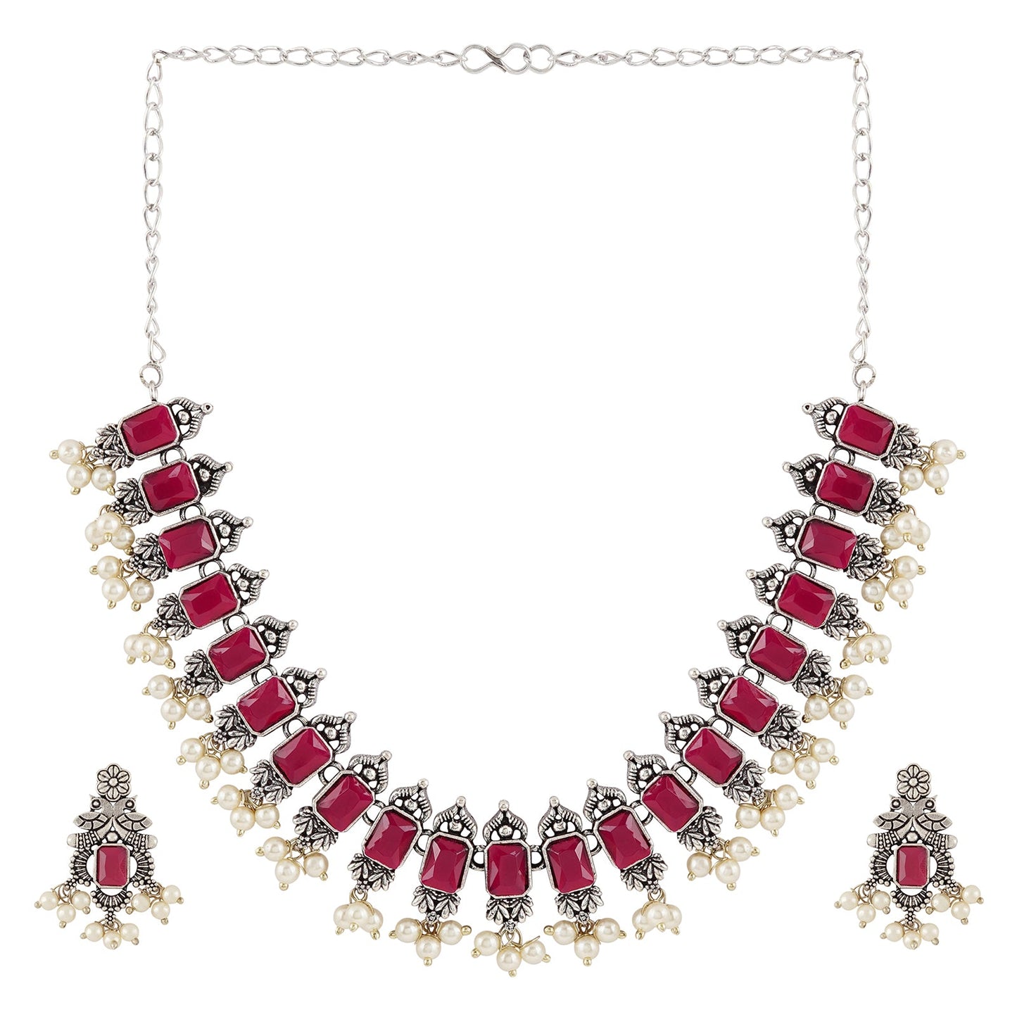 Teejh Silver and Red Serenade Set