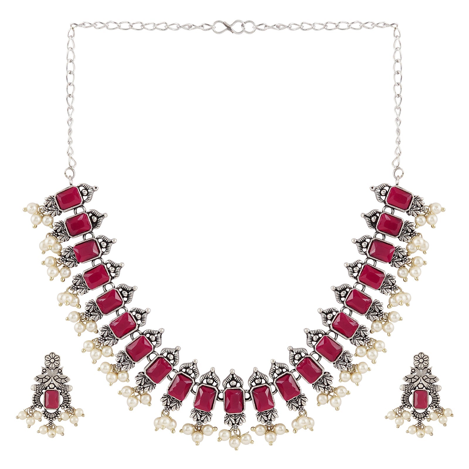 Teejh Silver and Red Serenade Set