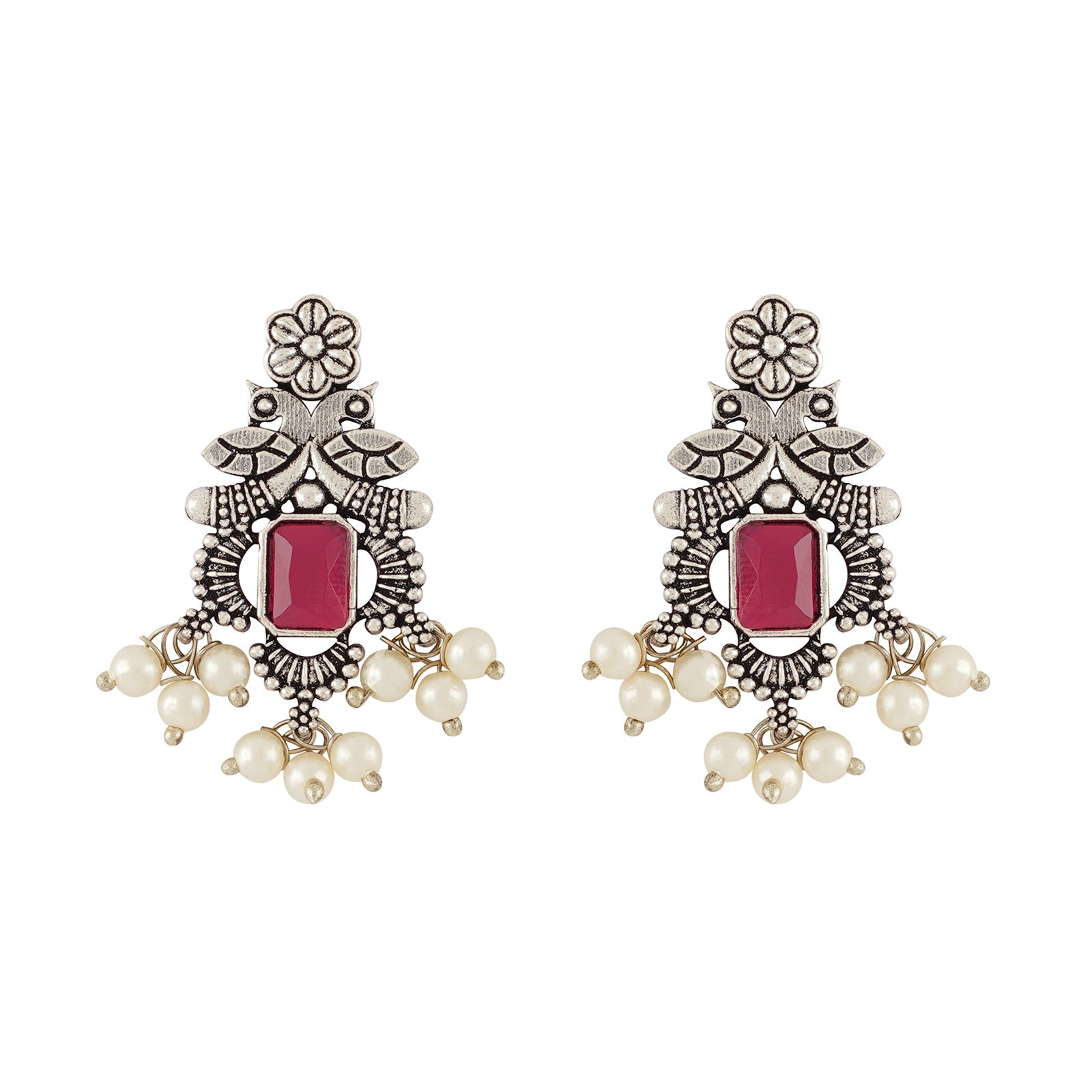 Teejh Silver and Red Serenade Set