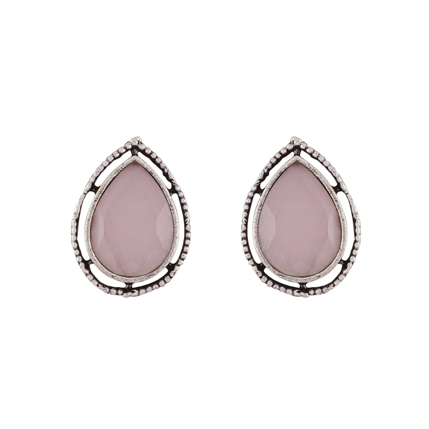 Teejh Silver and Pink Medow Necklace Set
