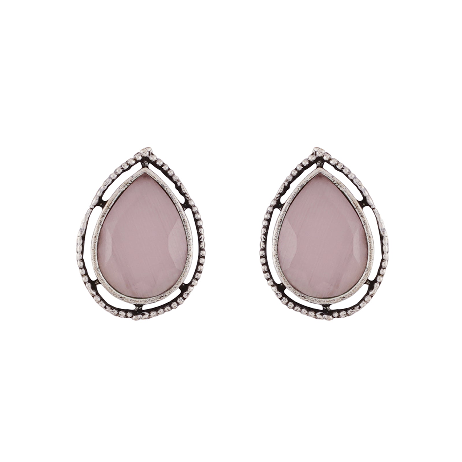 Teejh Silver and Pink Medow Necklace Set