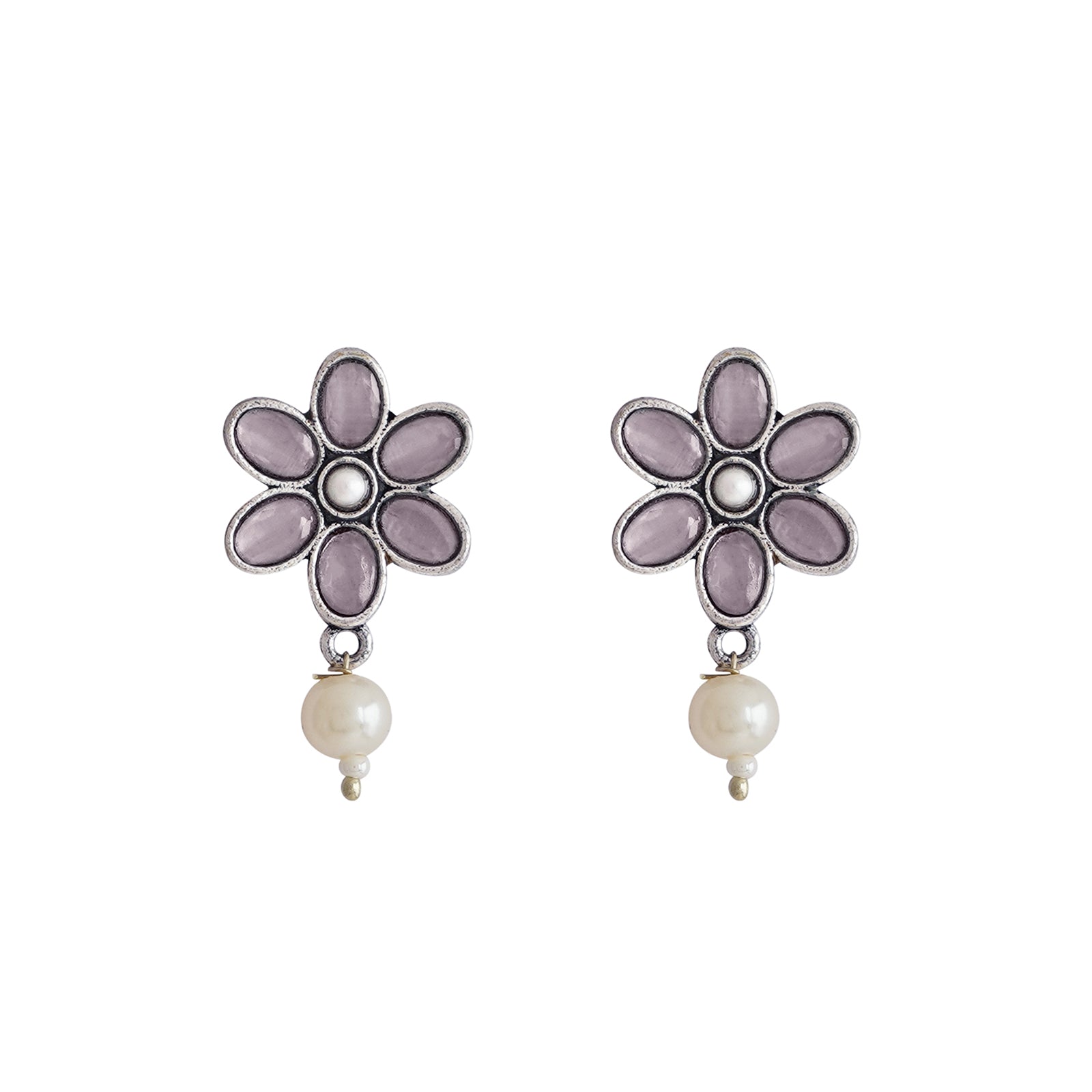 Teejh Silver Pink and Floral Motif Set