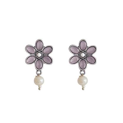 Teejh Silver Pink and Floral Motif Set