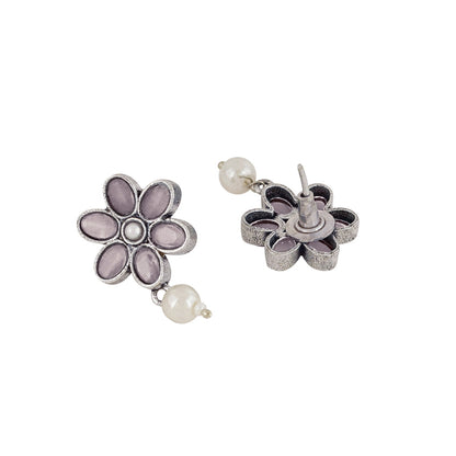 Teejh Silver Pink and Floral Motif Set