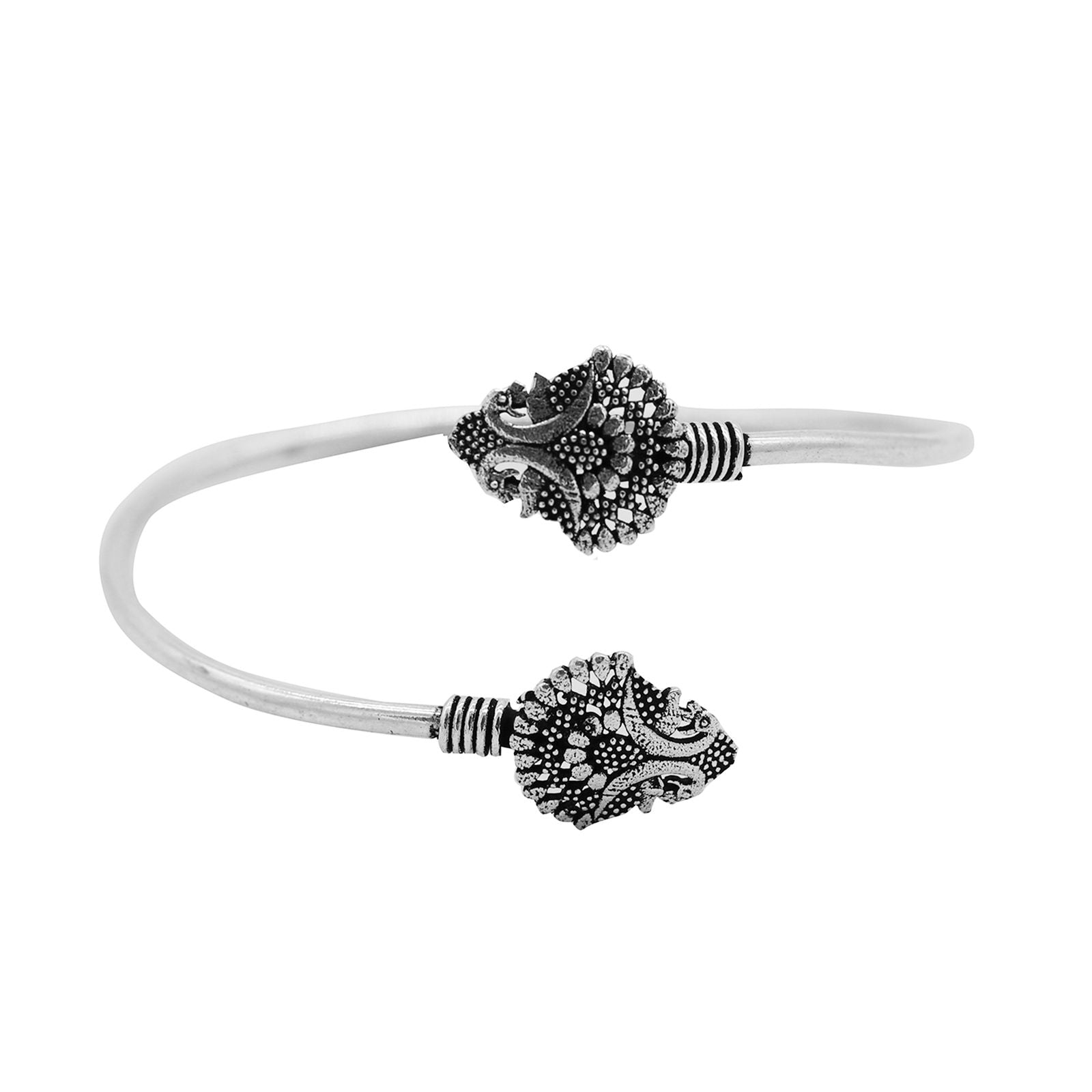 Mrag Silver Oxidized  Bracelet Cuff - Teejh