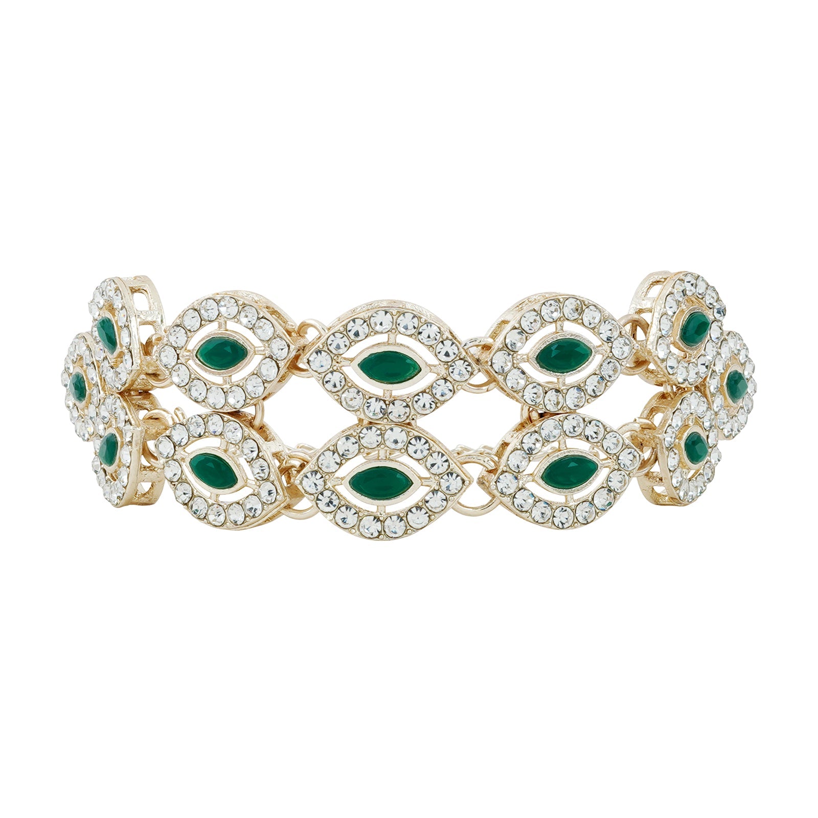 Teejh Dharika Silver Green Bracelet