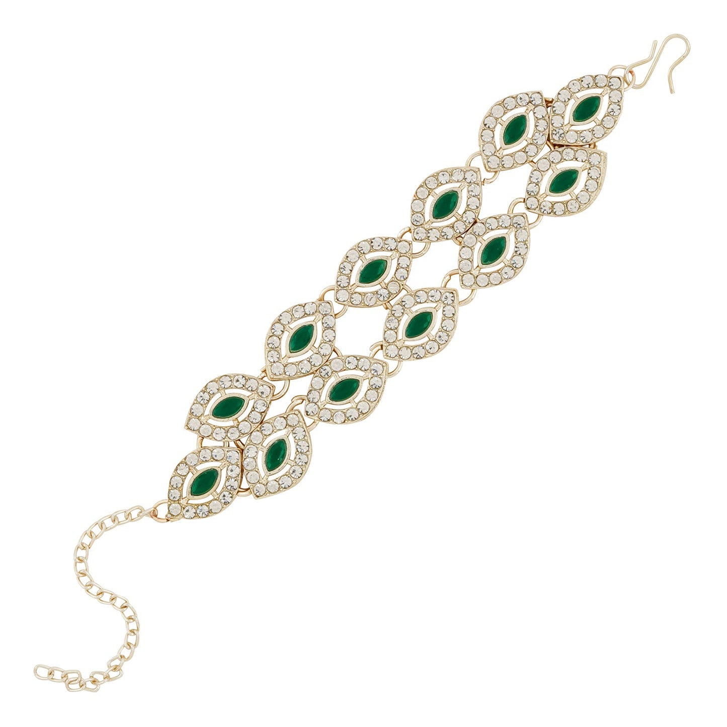 Teejh Dharika Silver Green Bracelet