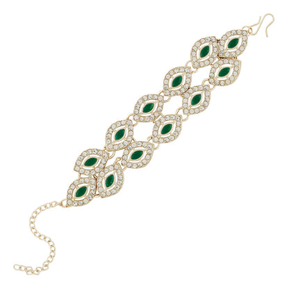 Teejh Dharika Silver Green Bracelet