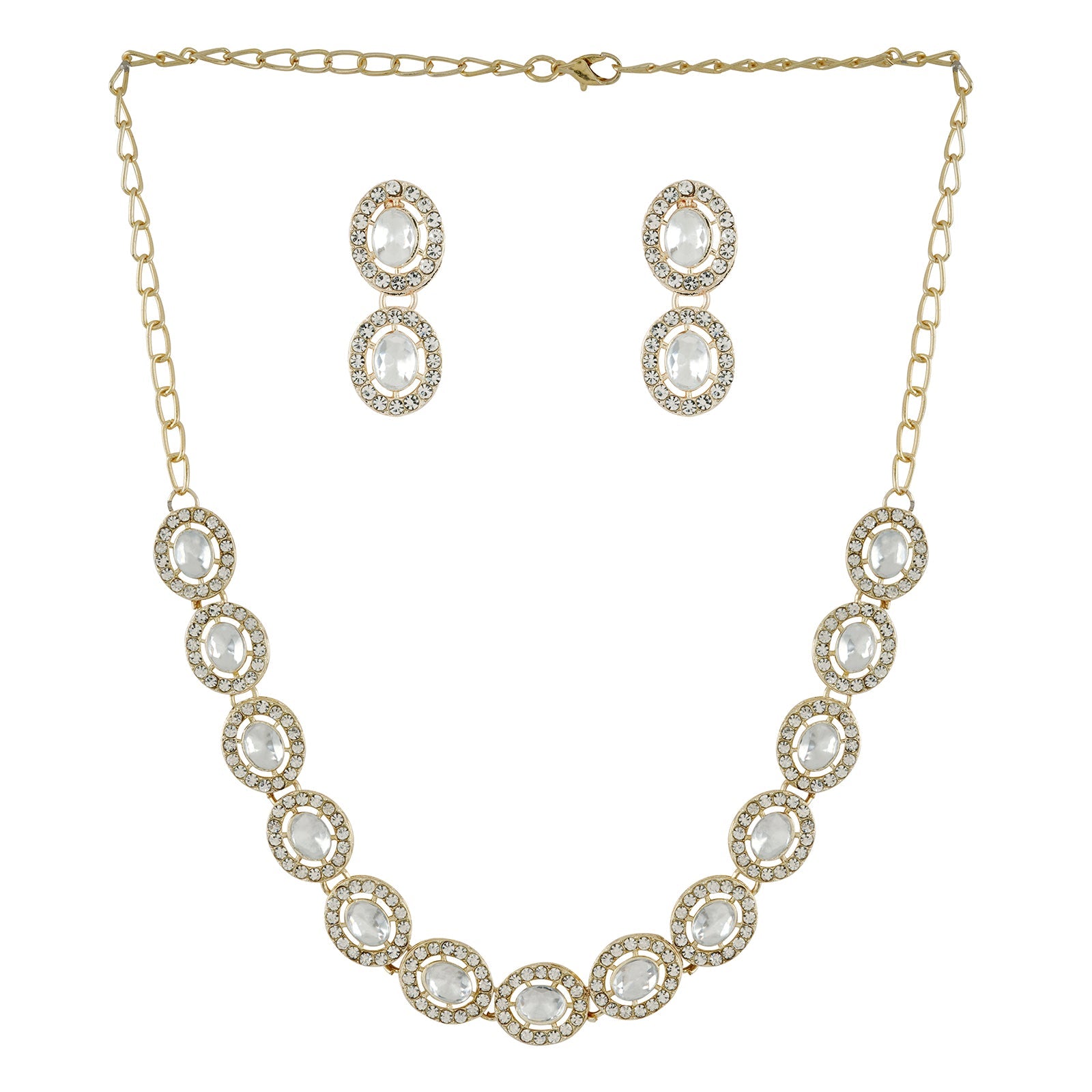 Teejh Ziya Gold White Necklace Set