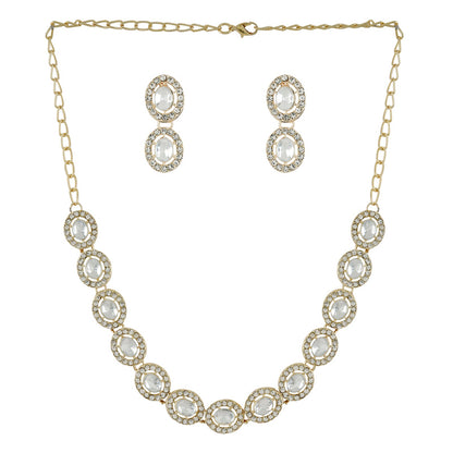 Teejh Ziya Gold White Necklace Set