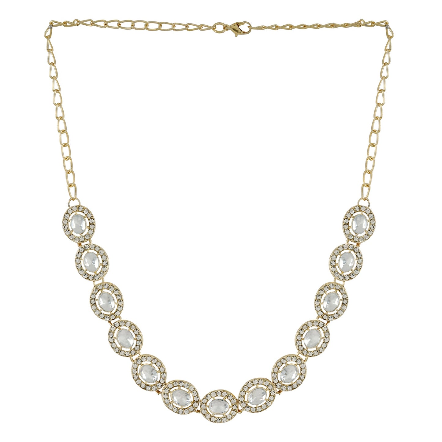 Teejh Ziya Gold White Necklace Set