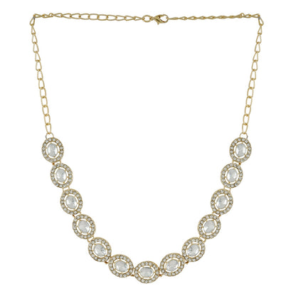 Teejh Ziya Gold White Necklace Set