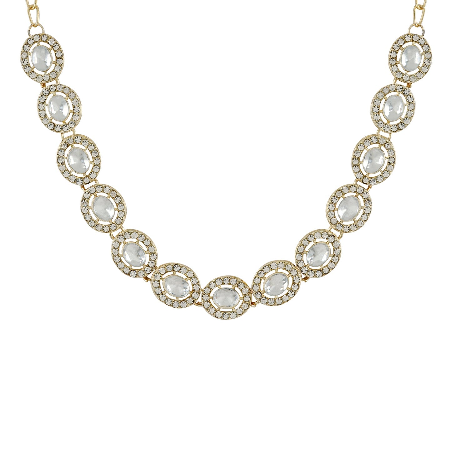 Teejh Ziya Gold White Necklace Set