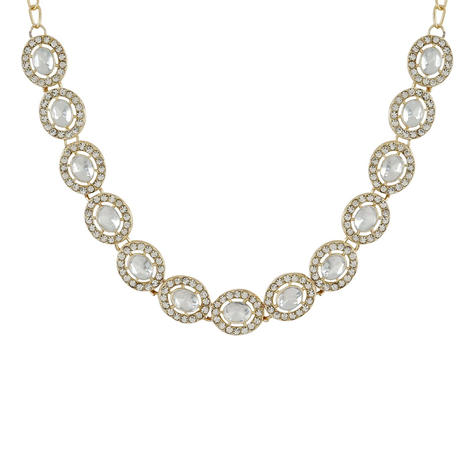 Teejh Ziya Gold White Necklace Set