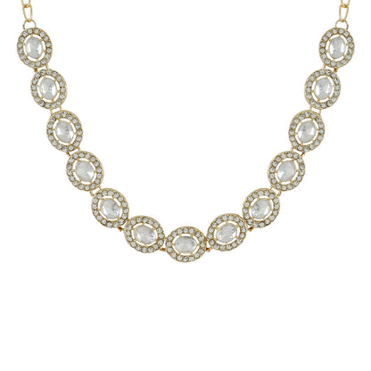 Teejh Ziya Gold White Necklace Set