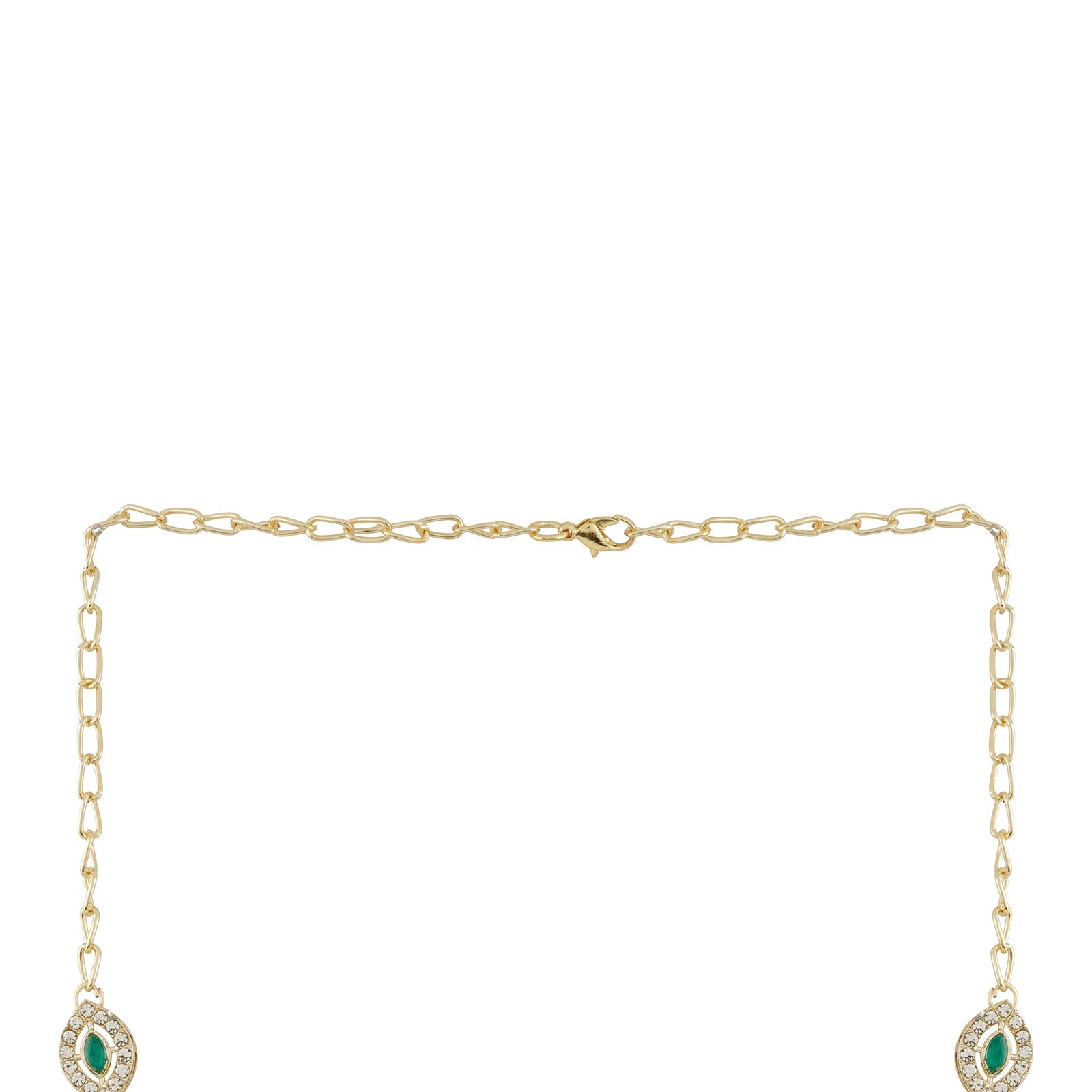 Teejh Dharika Silver Green Necklace set