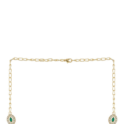 Teejh Dharika Silver Green Necklace set