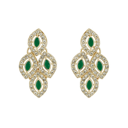 Teejh Dharika Silver Green Necklace set