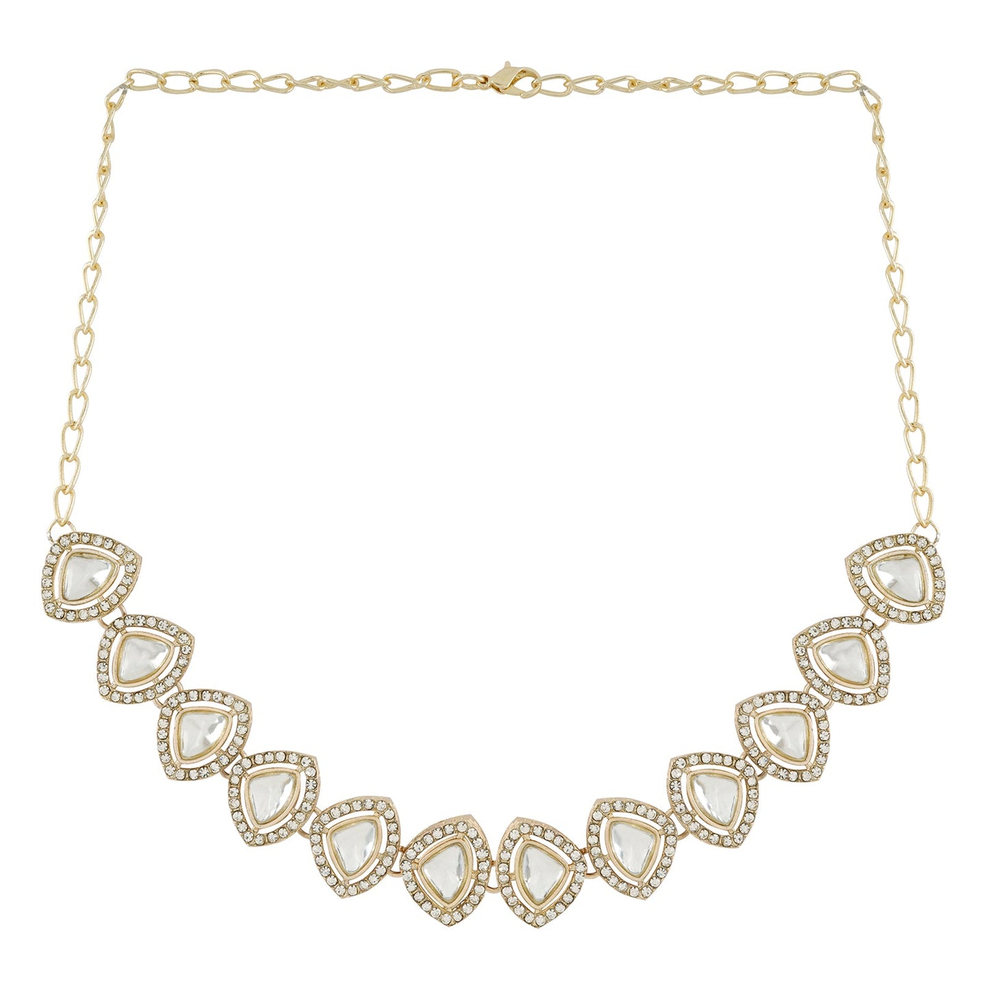Teejh Vatsala Gold White Necklace set