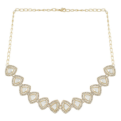 Teejh Vatsala Gold White Necklace set