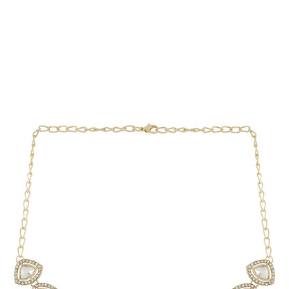 Teejh Vatsala Gold White Necklace set