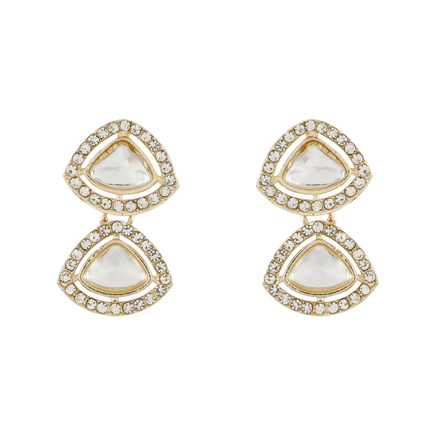Teejh Vatsala Gold White Necklace set